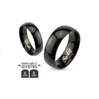 New Men's Women's Black Glossy Mirror Polished Stainless Steel Dome Band Ring