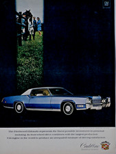 1969 Cadillac Eldorado Blue Vintage Original Print Ad 8.5 X 11