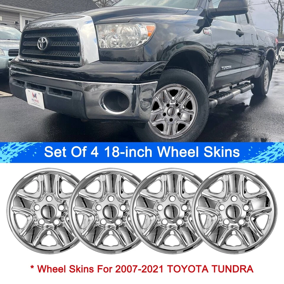 Chrome Wheel skins for 2007-2021 TOYOTA TUNDRA;18 inch Wheel Covers;Set Of 4 Pcs Foto 2 de 4