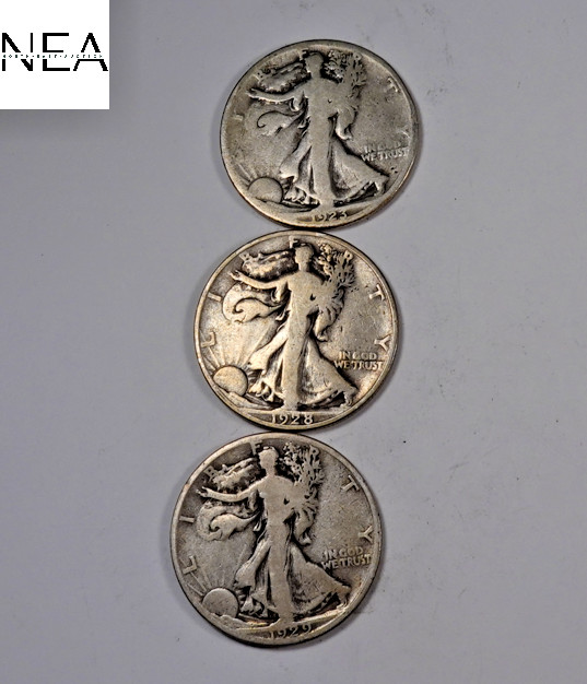 1923-S+1928-S+1929-S Walking Liberty Half Dollar Set/Lot ~ Very Good VG ~ ZHL30
