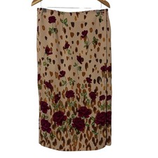 NWT Sag Harbor Petite Faux Wrap Skirt Size 16P Floral Roses