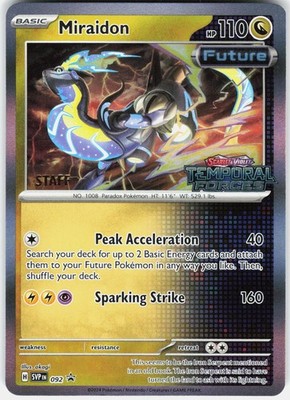 Miraidon (Prerelease) 092 Temporal Forces Staff Promo NM Pokemon Einzelkarte