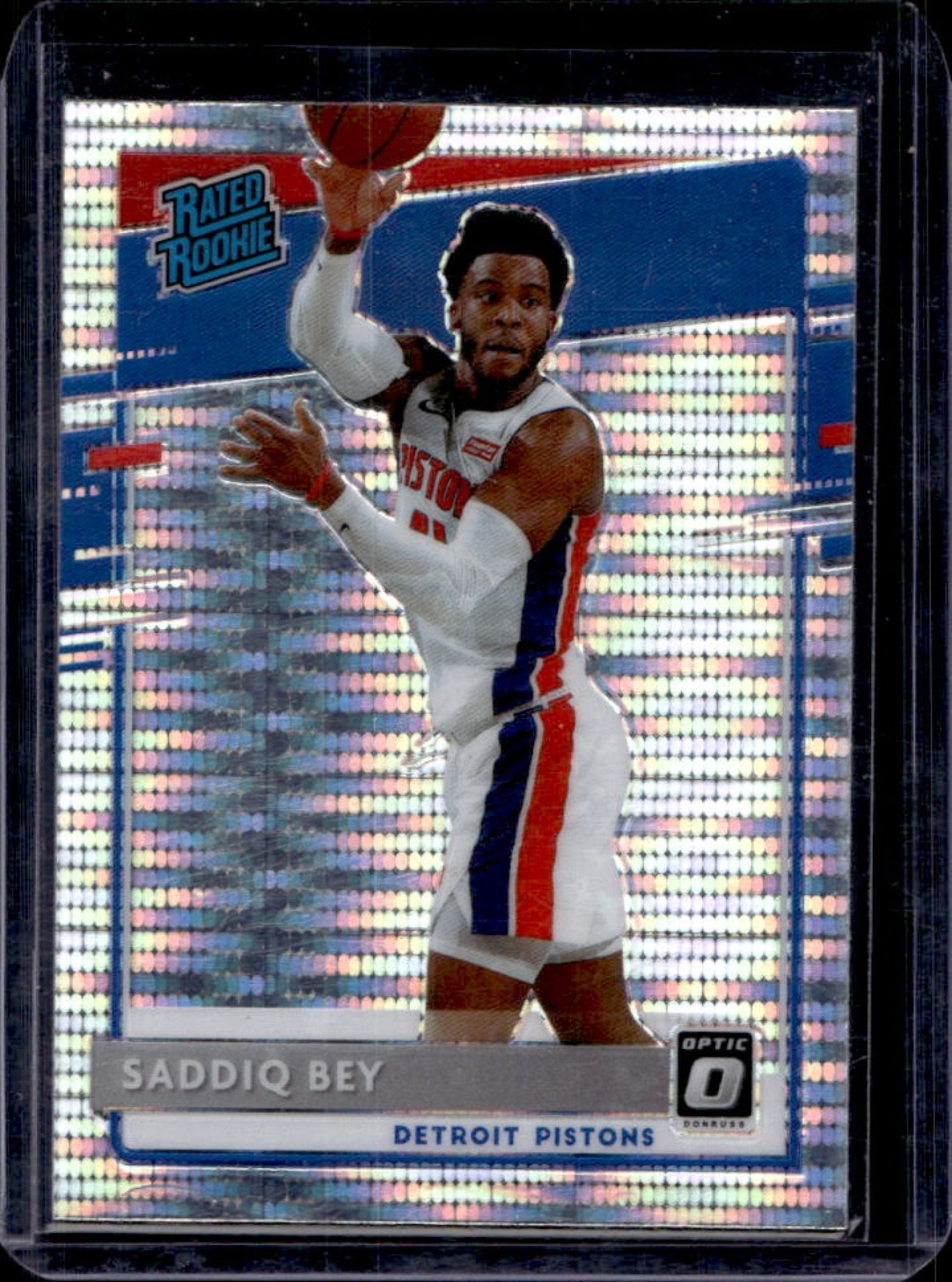 2020-21 Panini Donruss Optic Saddiq Bey Silver Pulsar Rookie RC #169 Pistons