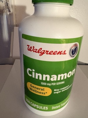 Walgreens Cinnamon 1000 mg General Wellness 350 Caps Exp 1/27