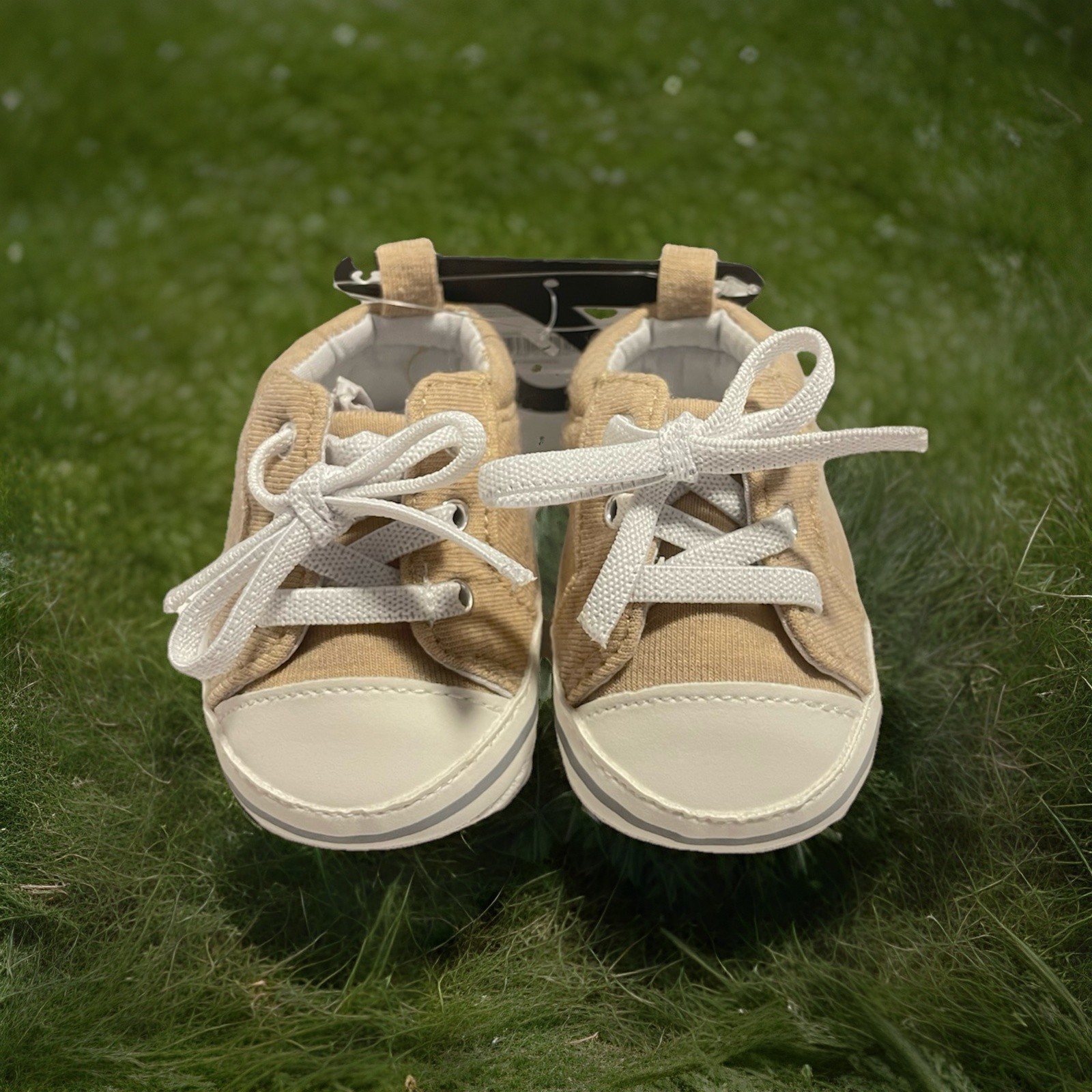 Carter&rsquo;s Child of Mine Baby Boys Low Top Sneakers Newborn Tan Fabric Shoes