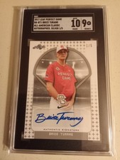 2017 LEAF Brice Turang #1/5 SILVER AUTOGRAPH #BA-BT1 Graded SGC 9 Mint