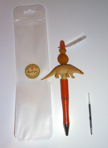 Handmade Pangolin Fidget Pen Hand Drilled Quirky Gift - Picture 3 of 3