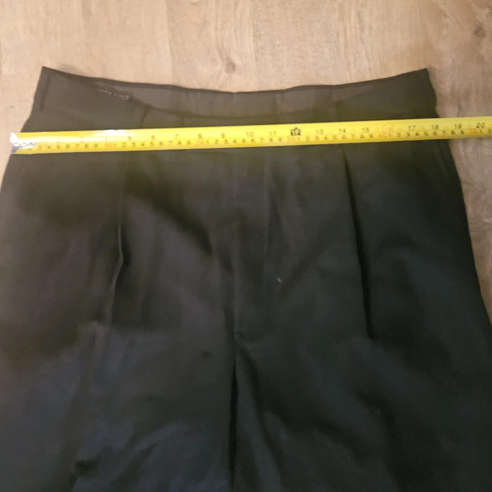Pantalones Kenneth Cole Para Hombre 36x28 Negros Plisados Vestido Pantalones Clásicos Oficina Foto 4 de 4