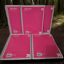 Up  Up Spiral Wide Ruled Notebook 70 Sheets Pink 3 Hole Single Subject