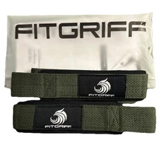 Fitgriff Lifting Wrist Straps One Size Classic Strap Weightlifting Army Green