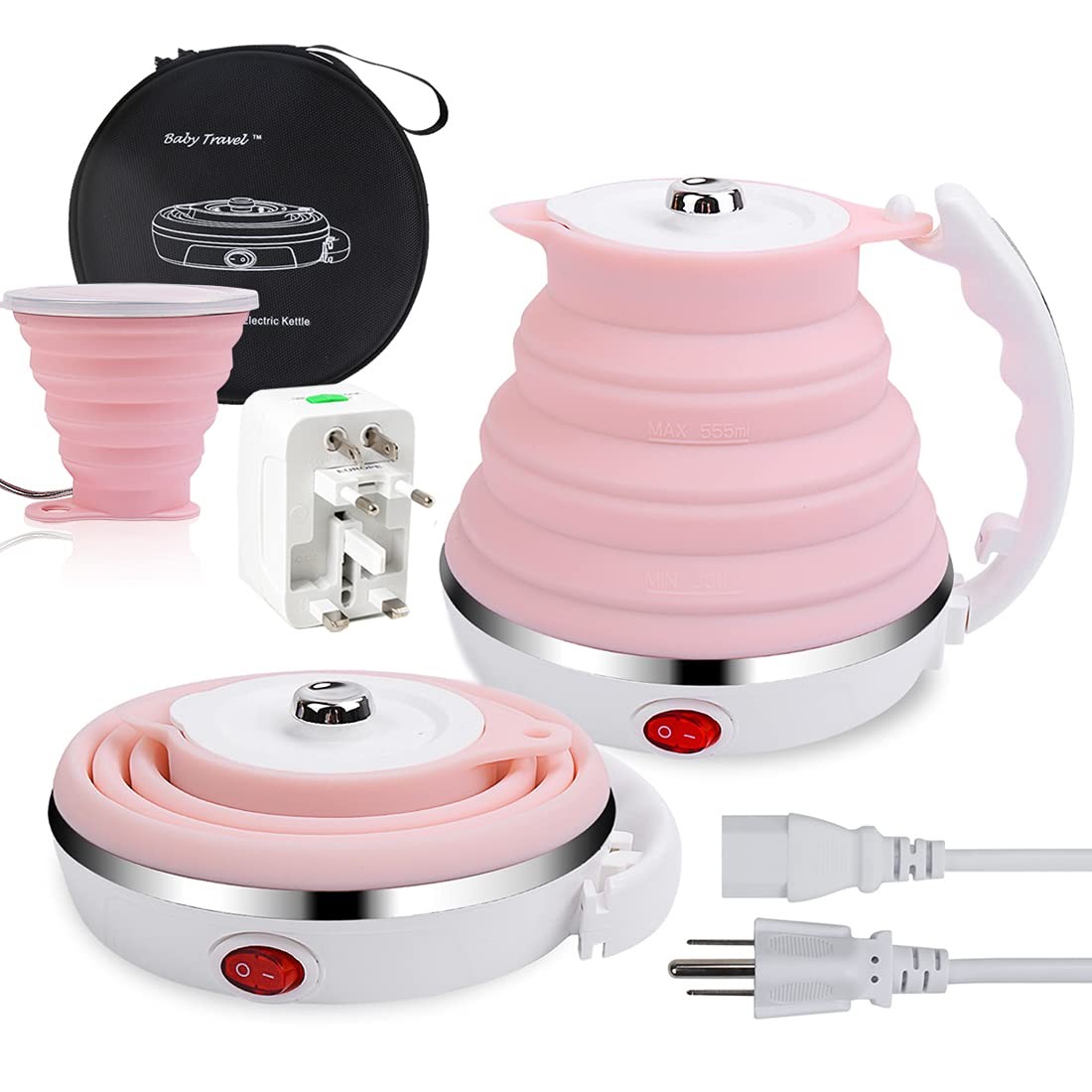 Portable Travel Silicone Dual Voltage Electric Kettle