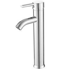 Bathroom Vessel Sink Faucet Modern Basin Mixer Tap Chrome Tall Body Single Ha...