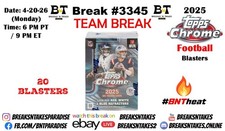CHICAGO BEARS 2025 Topps Chrome Football Blaster 20 BOX Break #3345