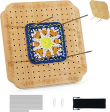 Crochet Blocking Board Wooden Granny Square for Crochet Projects Square Board...