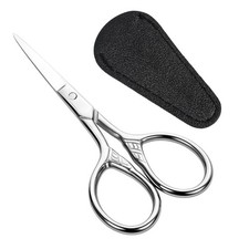 Small Beard Scissors Stainless Steel Straight Tip Facial Hair Trimmer NEW