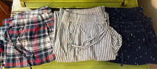 Women's Gap Pajama Pants Lot of 3 Size M Cotton Blend, Stripe, Plaid, Print