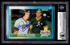 WALLY JOYNER & JOSE CANSECO DUAL SIGNED 1987 FLEER CARD #628 BECKETT AUTOGRAPHS