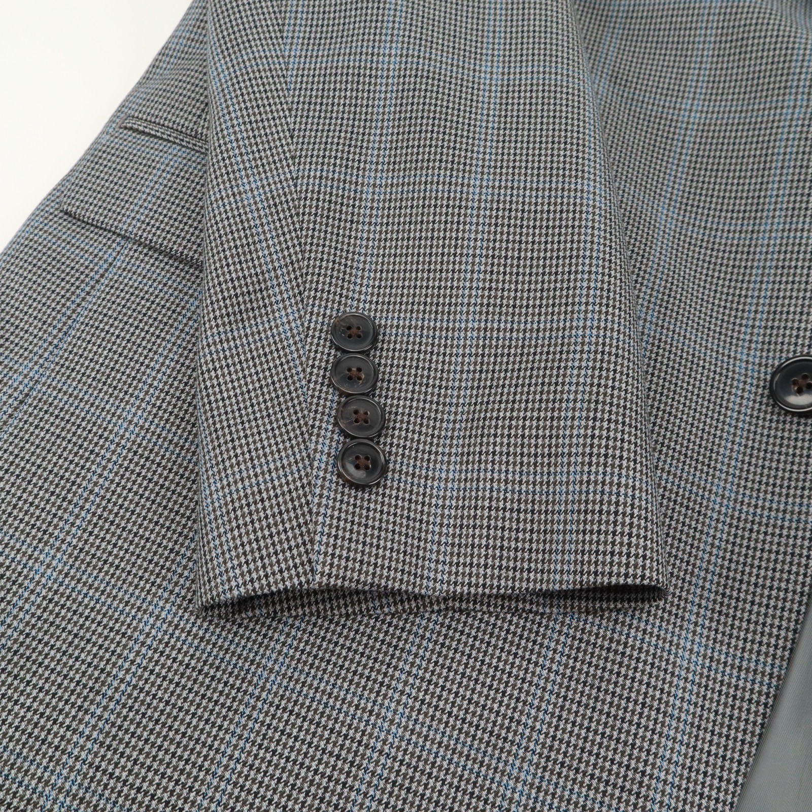 Chaps Medium Gray Houndstooth Blue Overcheck Poly… - image 13