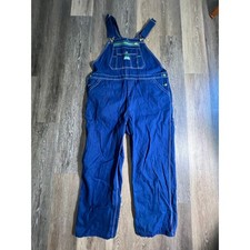 Liberty Overalls Mens 44x30 Blue Denim Bib Workwear Carpenter Contrast Stitch