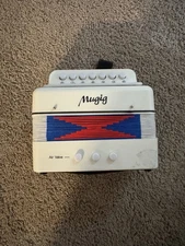 Mugig Kids Accordion Toy – 7-Key Button Accordion, Red/Blue/White – Great Shape!