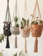4Packs Macrame Plant Hangers Indoor Macrame for up to 8 inch Pot Crochet Boho Pl