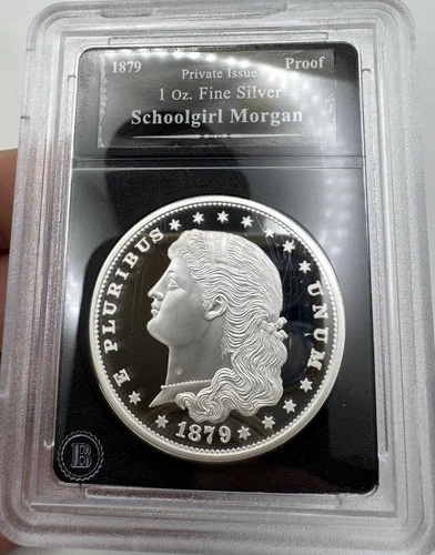 1879 Private Issue Schoolgirl Morgan 1 oz Fine Silver Proof Coin