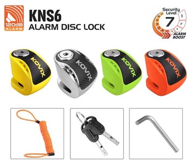 Kovix KNS6 Motorrad Motorrad Alarm Scheibenschloss 6mm Pin Wasserdicht 120dB