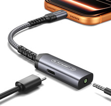 USB C Headphone Adapter and Charger, 2-In-1 Type to 3.5Mm Audio with PD 60W Fast