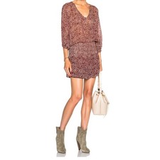 Ulla Johnson Silk Samira Mini Dress In Bordeaux - Size 8