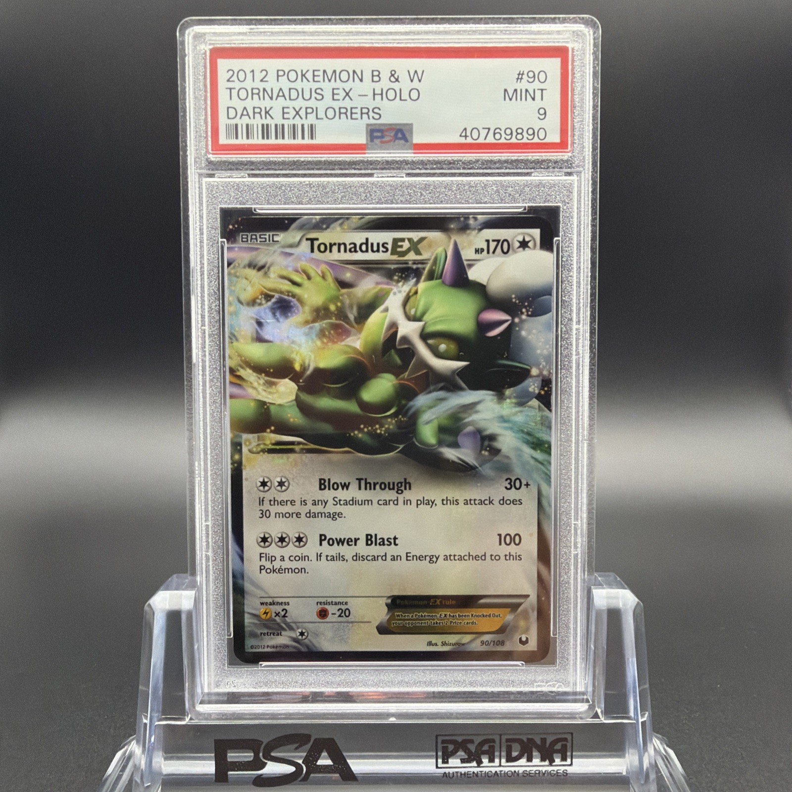 2012 Pokemon B &W Dark Explorers Tornadus EX Holo 90/108 PSA 9