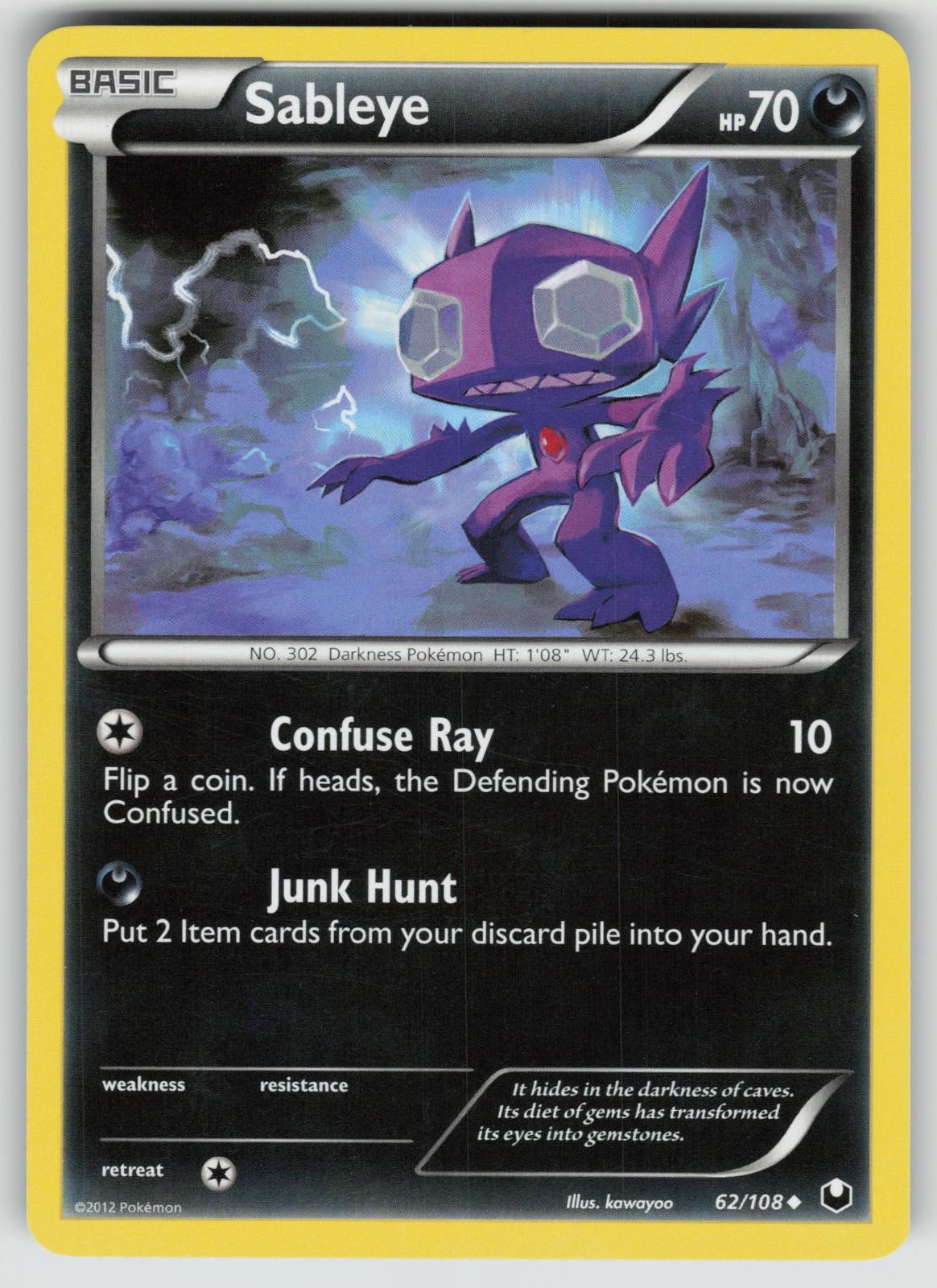 SABLEYE 62/108 UNCOMMON DARK EXPLORERS POKEMON NEAR MINT