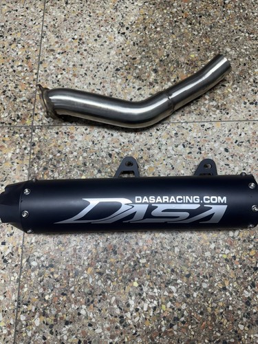 Lexx MXe Slip-On Exhaust Silencer With Mid-Pipe For Yamaha YFZ450 ATV (2004-2013) - Aluminum Performance Muffler
