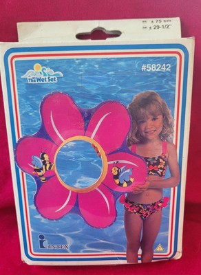 Intex Wet Set Flower Ring Pool Float Pink Bumble Bee NOS Vintage 29.5 Inch 1999