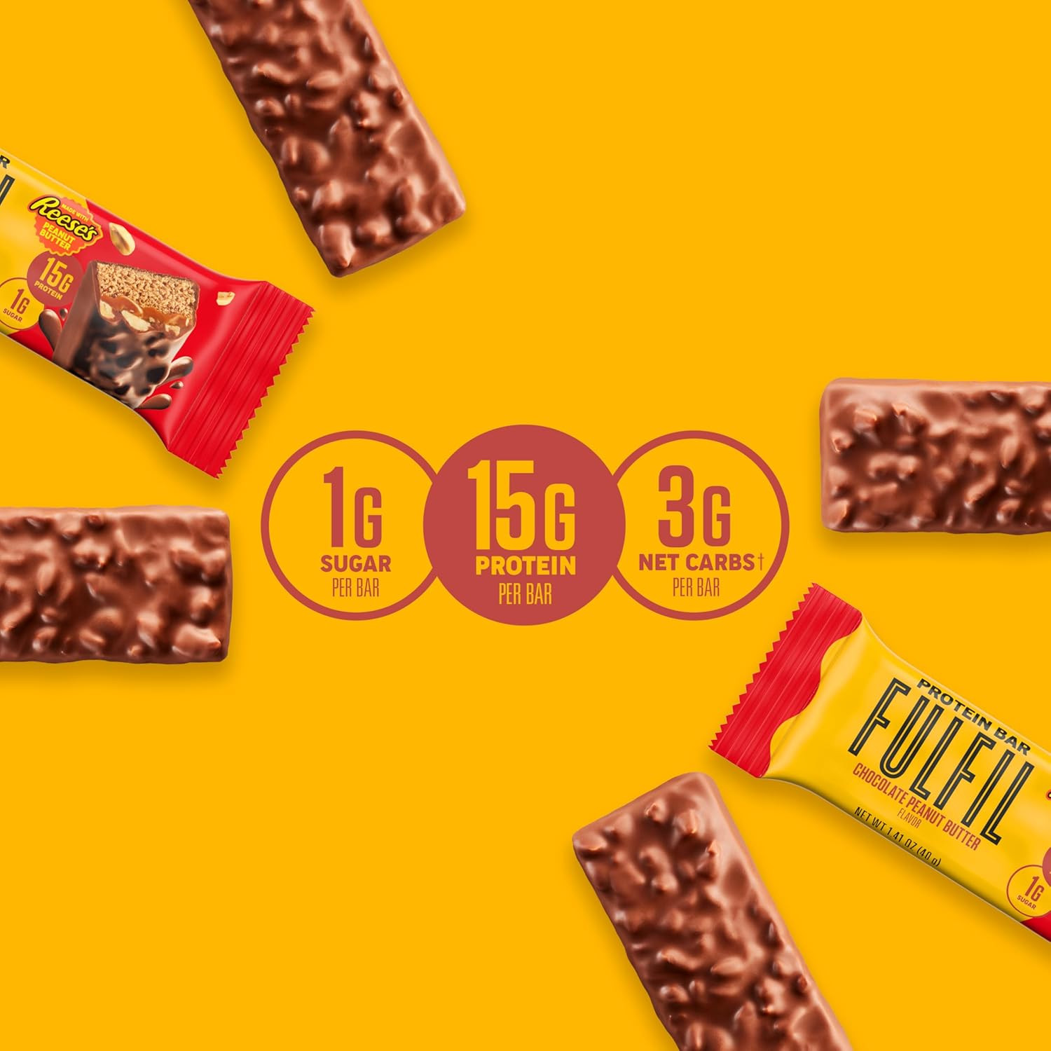 Chocolate Peanut Butter Flavored Protein Bar Made with Reese'S Peanut Butter, Gl
