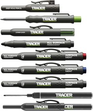 Tracer AMK8 Construction 8 Piece Deep Hole Pencil & Clog Free Pen Marker Kit Set