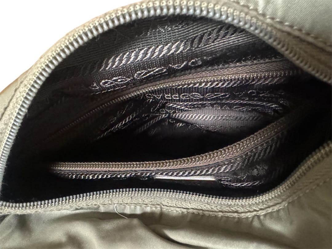 Excellent Condition PRADA Shoulder Tote Bag Khaki Gray Greige thumbnail 4