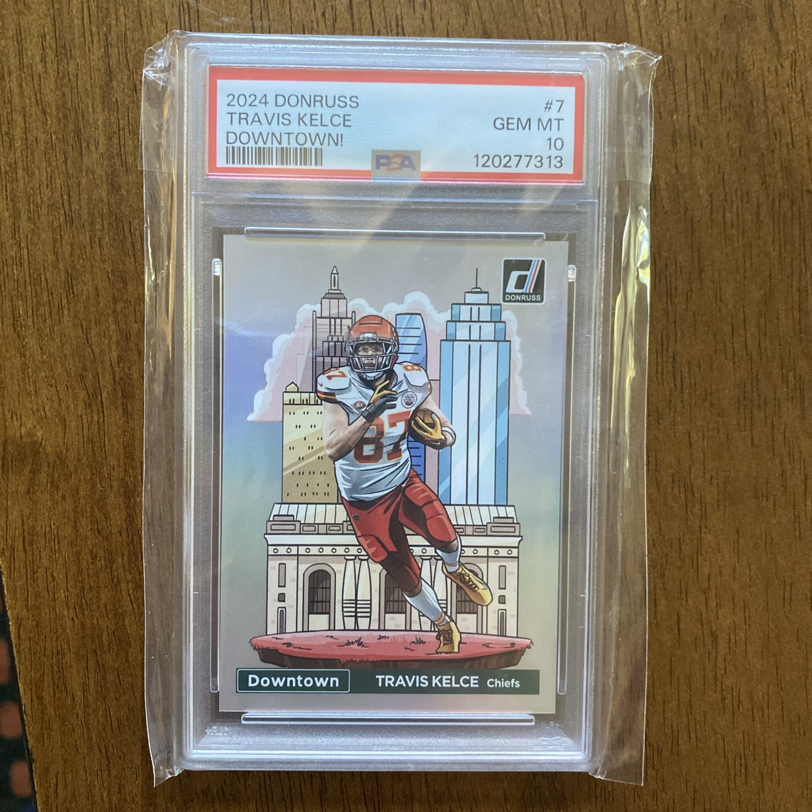 Panini 2024 Donruss Optic Downtown! #7 Travis Kelce Chiefs PSA 10 view 1