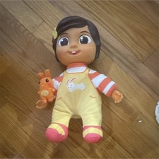Girl Baby Doll Medium Complexion Brown Eyes Dark Brown Hair Yellow Outfit