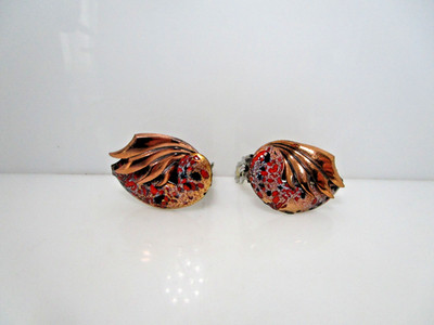 Vintage Matisse Renoir Copper Speckled Snail Non-Pierced Clip Earring