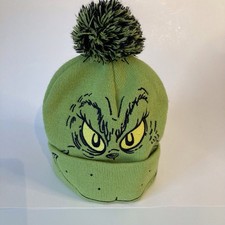 How the Grinch Stole Christmas Beanie - Pom Pom Beanie Hat Embroidered Character