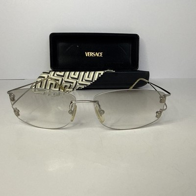 小物 VERSACE Sunglasses Medusa Rimless Vintage Versace Silver Medusa Rimless Sunglasses MOD. N87 Rare | eBay