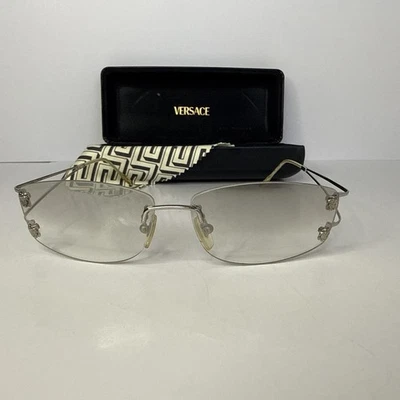 Vintage Versace Sonnenbrille Silber Medusa Randlos Mod. N87 Selten - Bild 1 von 4