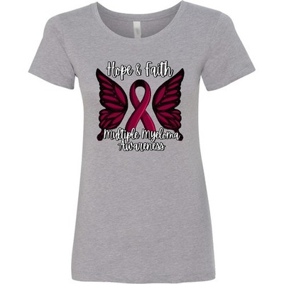 Inktastic Multiple Myeloma Cancer Awareness Hope & Faith With Women's T-Shirt