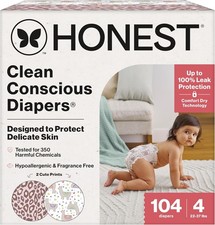 The Honest Company Comfort Dry Disposable Daytime Diapers for Sensitive Skin,