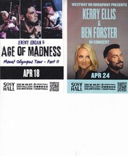 Kerry Ellis, Ben Forster, Jeremy Jordan  2 sided ad postcard for 2026 concerts