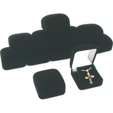 12 Black Flocked Earring  Pendant Gift Boxes