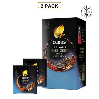 2 PACK - Curtis Black Tea ELEGANT EARL GREY Bergamot 25 Tea Bags Made in