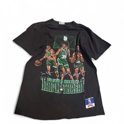 RARE 90s NBA Nutmeg Boston Celtics Triple Threat Graphic Tee Reggie Lewis