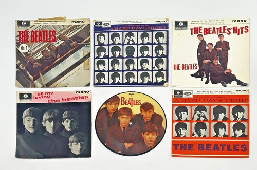 Lot of 8 Vintage Beatles Mono 45s Singles  Parlophone & Picture Disc