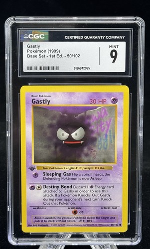 Gastly (1st Edition) graded CGC 9 for sale on eBay